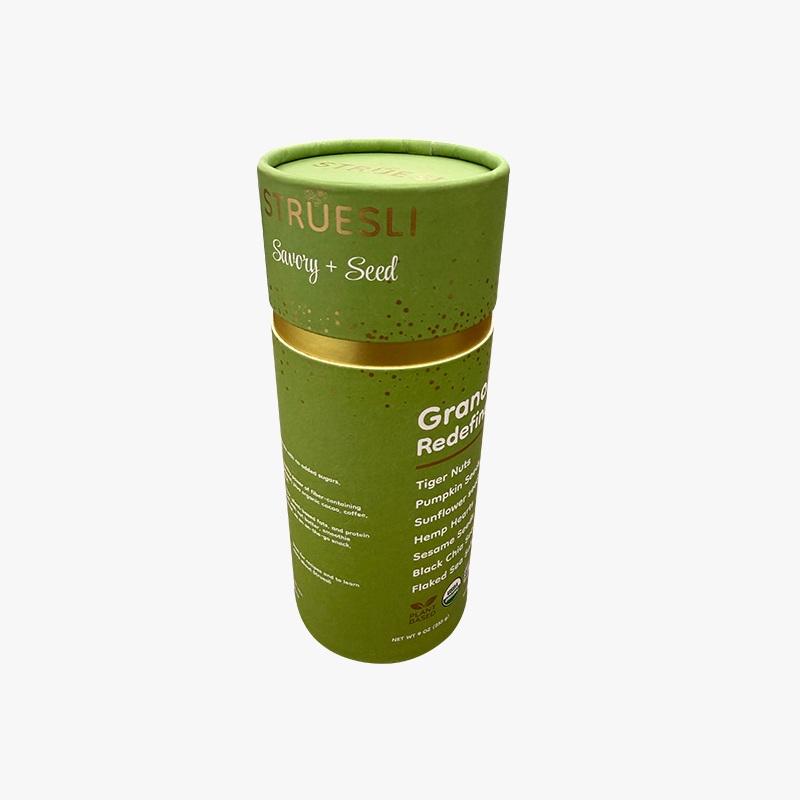 paper tube packaging for granola and seed mixes
